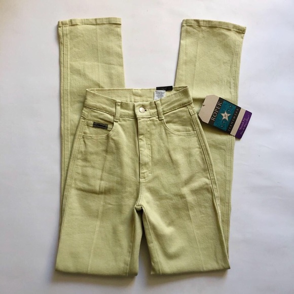 Vtg Roper Pastel Green High Rise Jeans - Picture 1 of 5